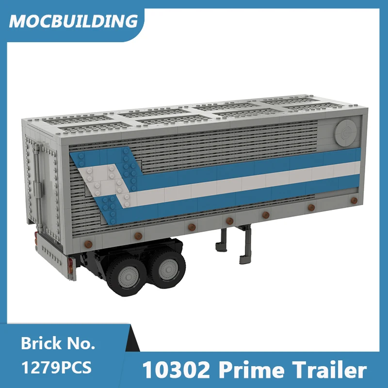 MOC Building Blocks 10302 Prime Trailer DIY zmontowane cegły Creative Truck Series zabawki dla dzieci prezenty bożonarodzeniowe 1279 sztuk