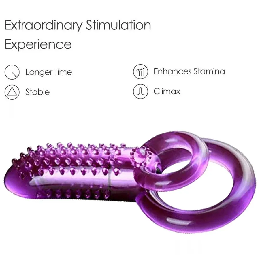 Anillo vibrador doble para pene para hombres, retraso de tiempo, anillos dobles, Juguetes sexuales para alargar el clímax, mejora la capacidad