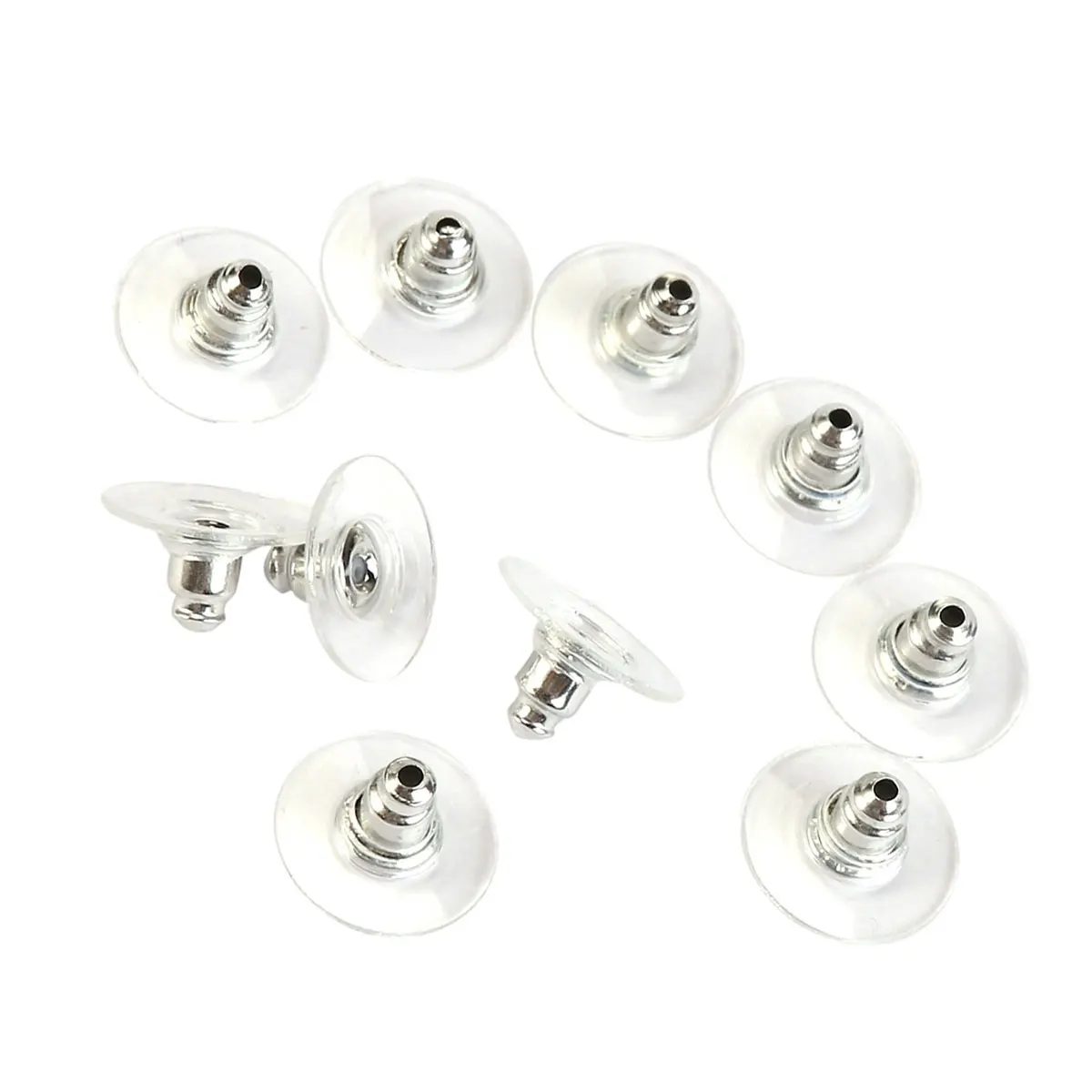 

50pcs Metal Earplugs Earring Back Stopper Clutch Backings Perforation Pad Durable Practical DIY Craft Supplies