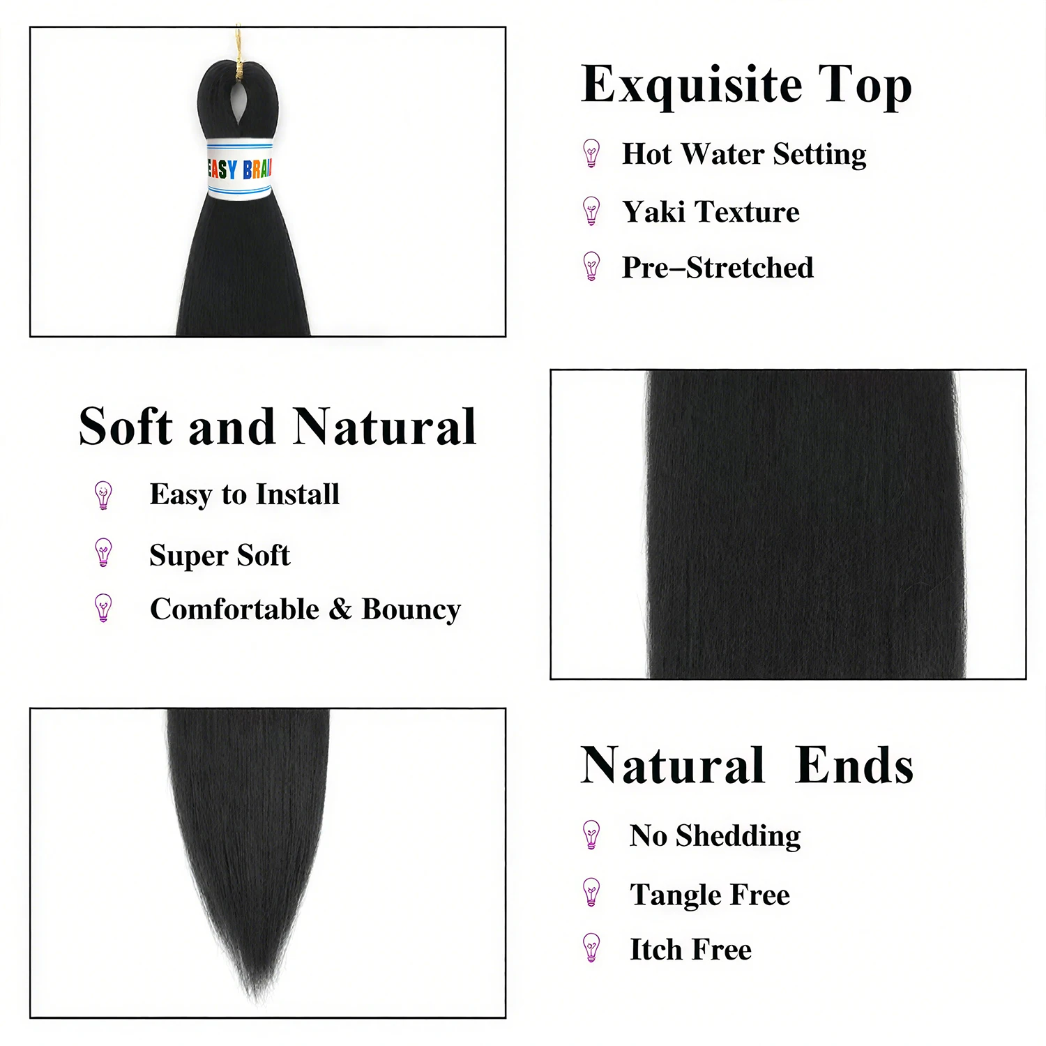 26Inch Kanekalon Pink Pre Stretched Braiding Hair Synthetic Ombre Yaki Jumbo Braids Easy Braid Hair Extensions for Women Cosplay