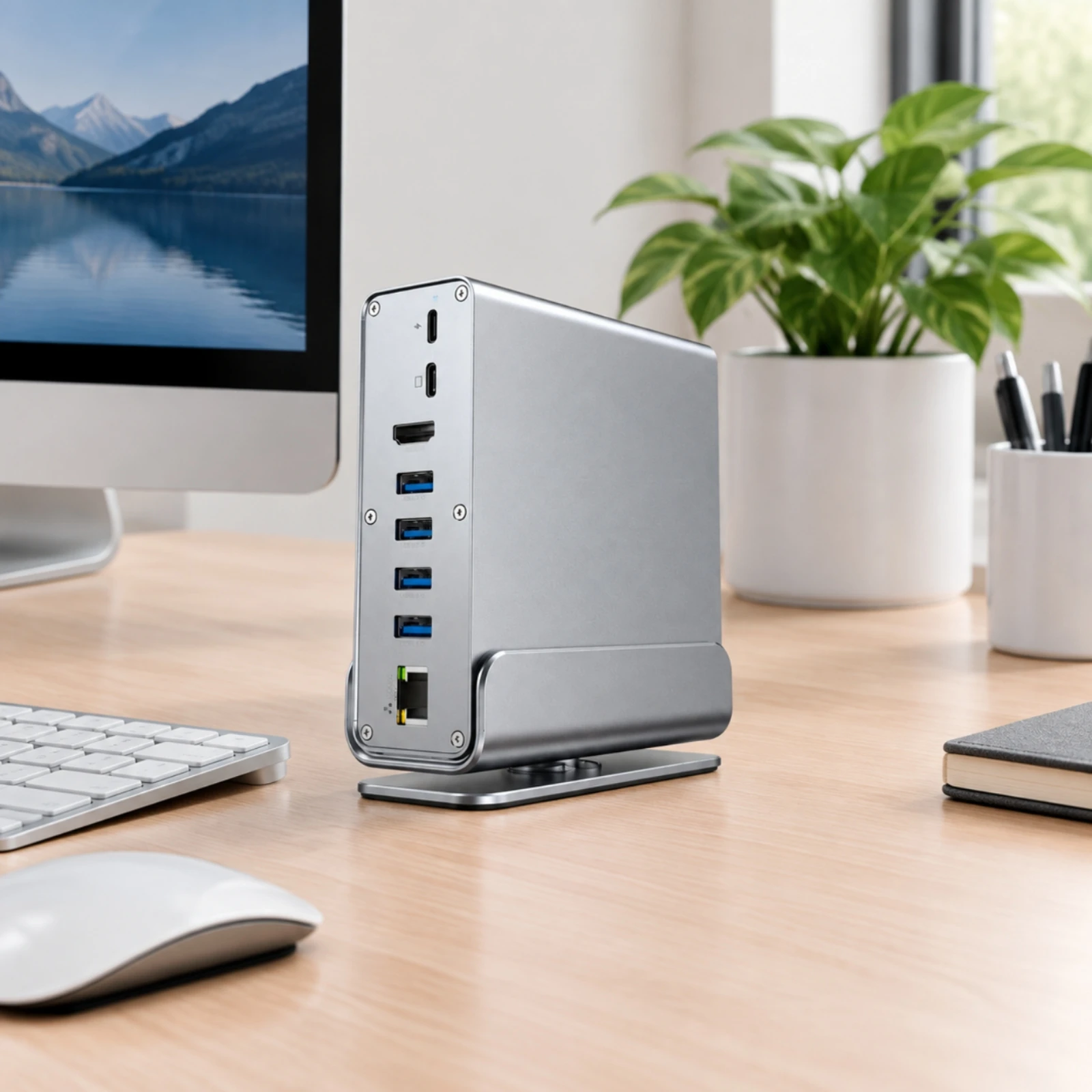 15-in-1 USB C Docking Station 4K 60Hz 15-in-1 USB-C Docking Station Aluminum Alloy Wide Compatibility for Home Office