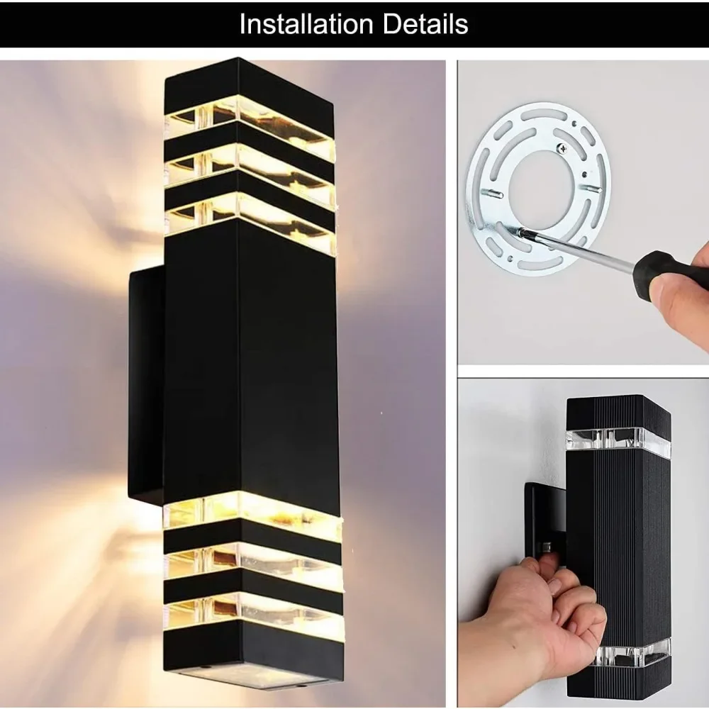 Imagem -06 - Outdoor Led up And Down Wall Lights Corpo de Alumínio 18w 4000k Dia Luzes de Parede Exterior 1800lm 4pack 15