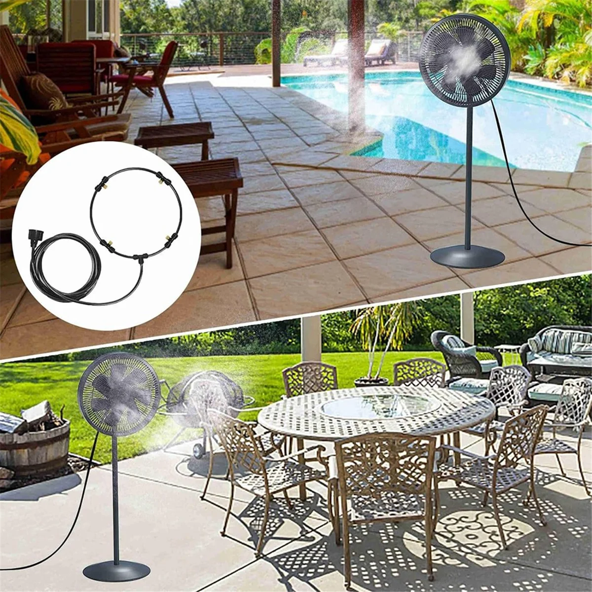 12 Zoll Sommer kühl ventilator Kit, Wasser ventilator Kit, geeignet für Gärten, Schwimmbäder, Yards