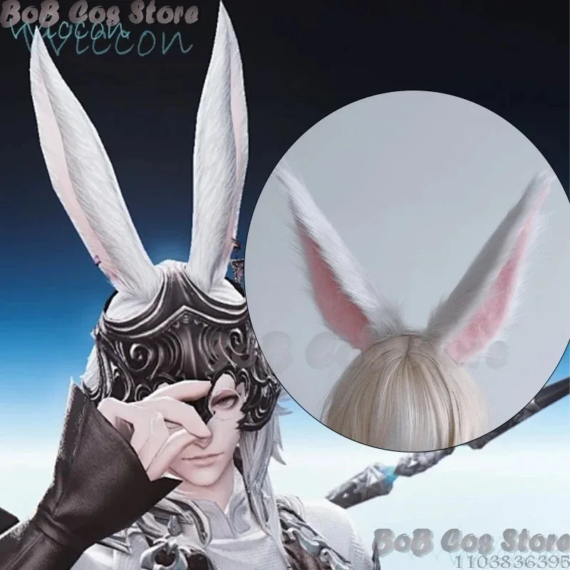 2025 11 Viera Anime Fiinall Fant XIV FF14 Cosplay Prop Orejas de conejo diademas peludas negro blanco gris rosa mujer hombre Rolepl
