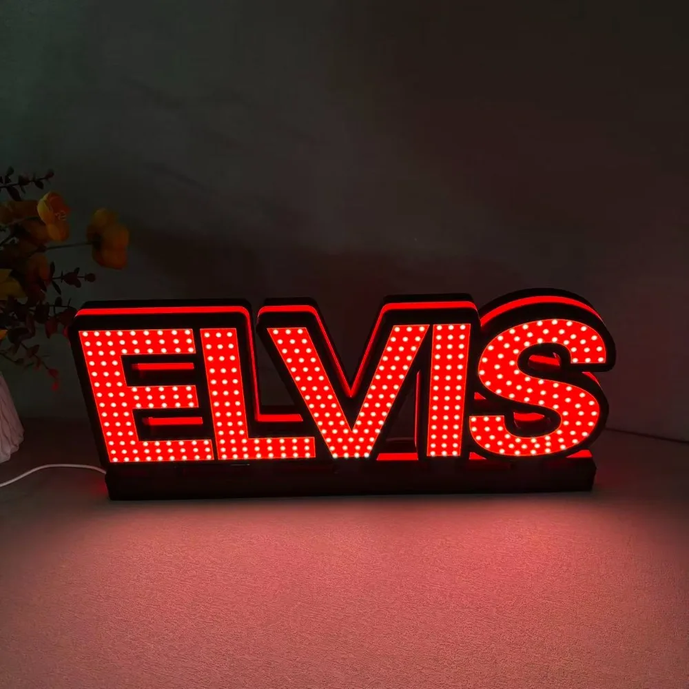 Elvis Pinball Topper 3D Printed Led Light Box Arcade Game Lightbox Perfect for Game Room or Pinball Machine