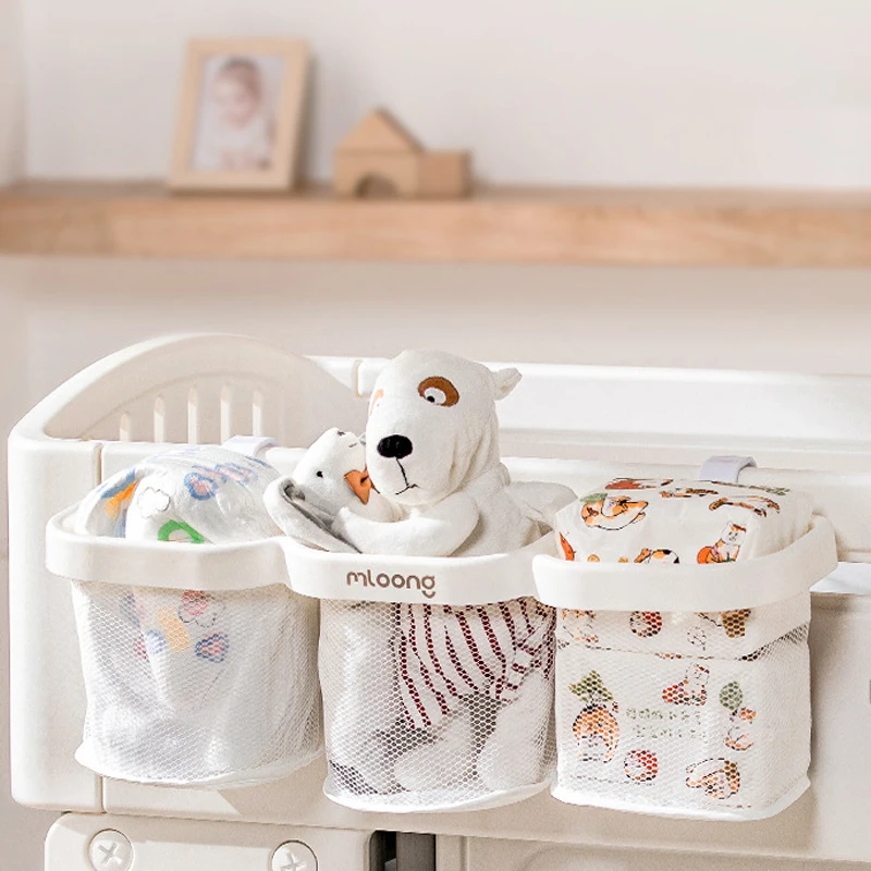 Baby Bedside Hanging Basket Storage Rack Baby Diaper Storage Hanging Bag Diaper Table Bedside Storage Box