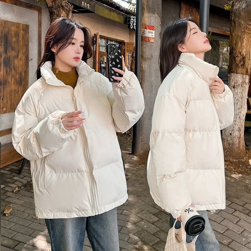

2025 New Winter Fashion Lightweight Down Cotton-Padded Coat Women's Cropped Loose Fit Thickened Puffer Jacket Petite Jacket