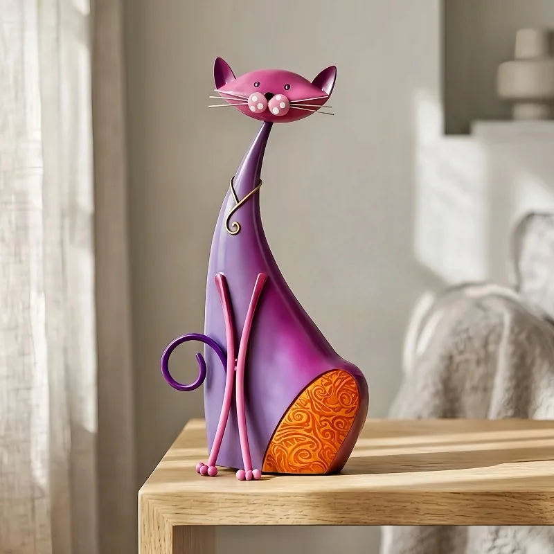 Art Cat Ornament Living Room Entrance Decoration High-end Niche تحف كبيره للمنزل Статуэтки Кошек Figurines & Miniatures 2026