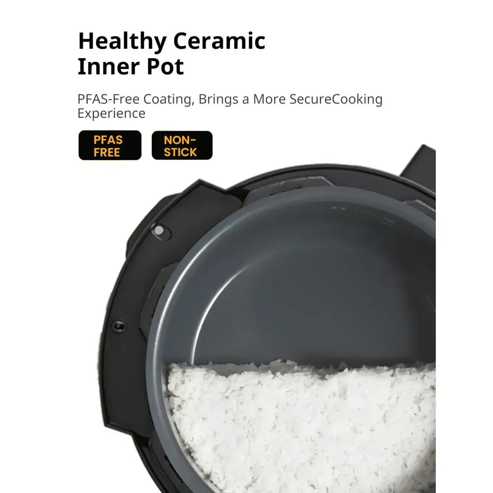 6 Quart Pressure Cooker with 13 Cooking Functions Non-Stick Ceramic Pot Yogurt Maker Rice Cooker Accessories Included