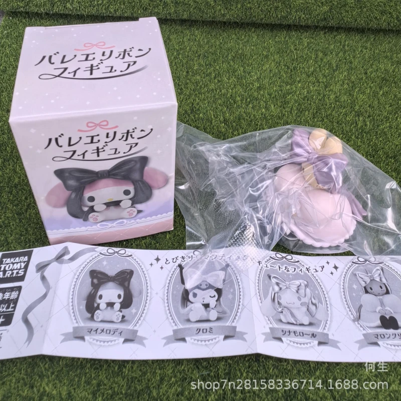 

Sanrio Character Marroncream Jasmine Rabbit Cinnamoroll Kuromi Blind Box Bow Ballet Series Toy Collection Ornaments Kids Gifts