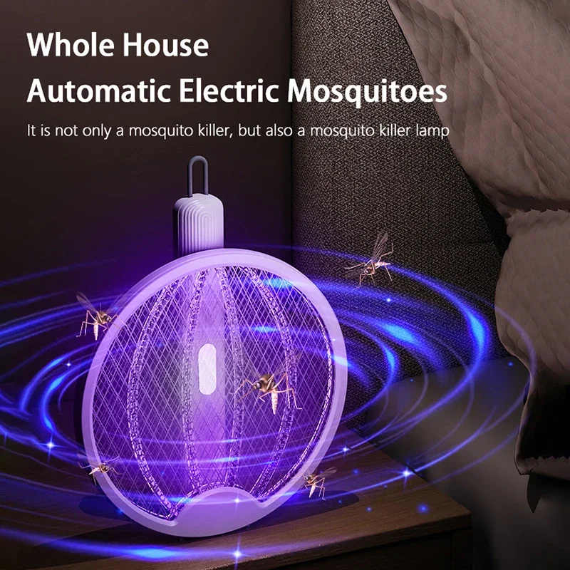 

Electric Mosquito Swatter kills Fly USB Rechargeable Powerful Anti Mosquito Bug Zapper Insect Shock 3000V Mosquito Killer Lamp