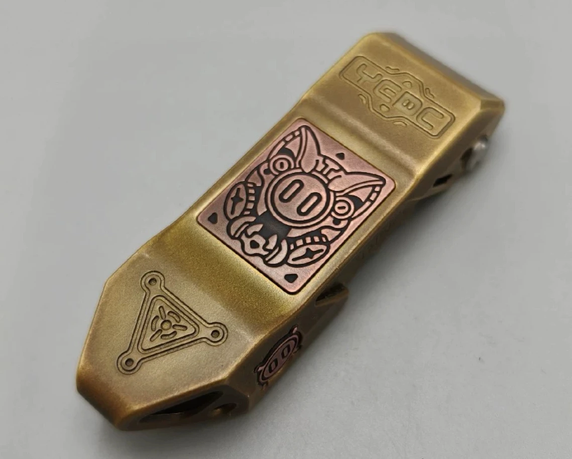 Used EDC Yedc razor brass fidget slider Decompression toys