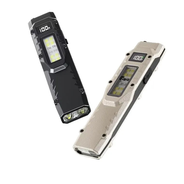Tactical Flashlight Aluminum Alloy LED  Lumen USB-C Rechargeable Slim Flat Spotlight Portable Camping