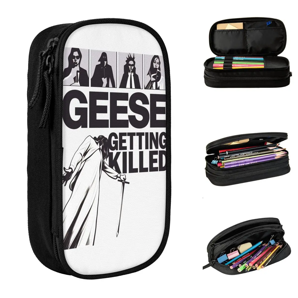 

Ретро-пенал с рисунком убитых гусей, двойной слой, для мальчиков и девочек, школьные принадлежности