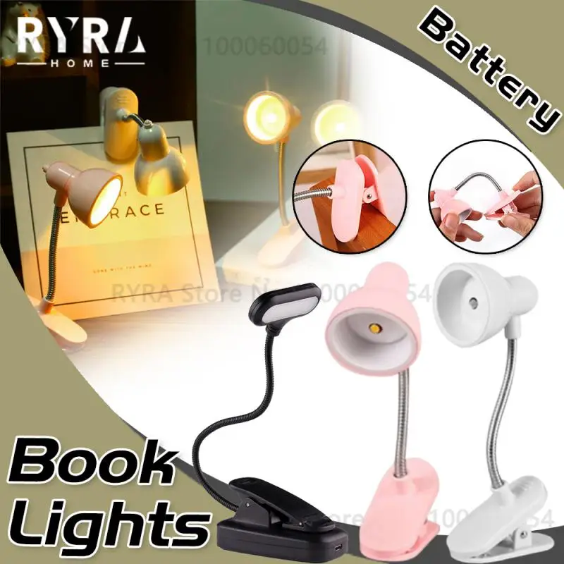 

1pc Mini LED Desk Book Night Protection Eye Battery Powered Reading Light Adjustable For Travel Bedroom Dormitory Reading