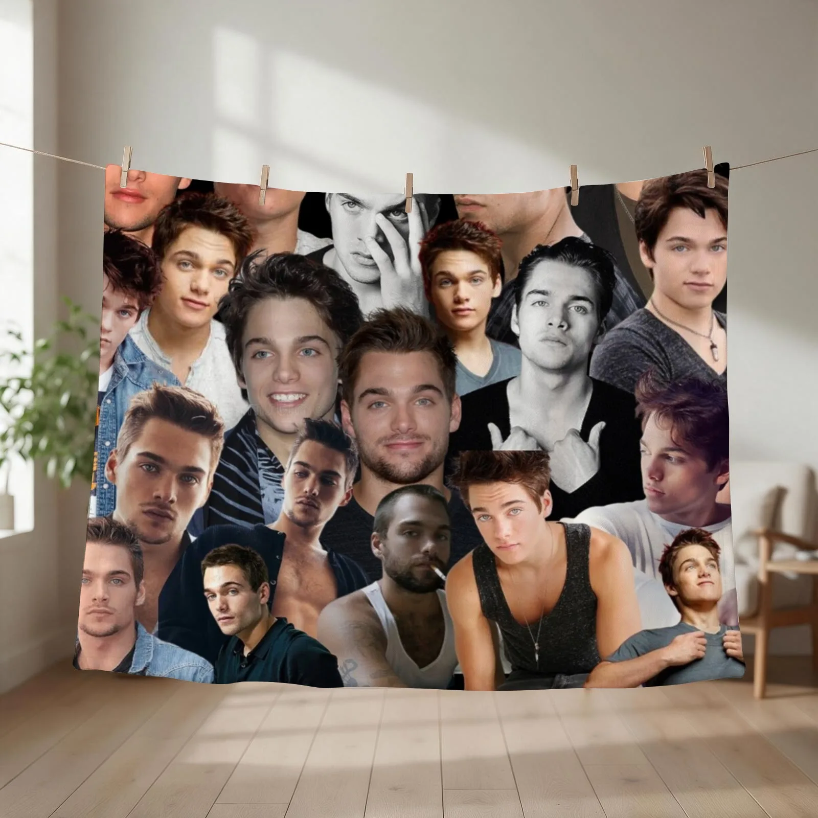 dylan sprayberry photo collage Throw Blanket couch cozy soft plush fuzzy picnic outdoor blanket