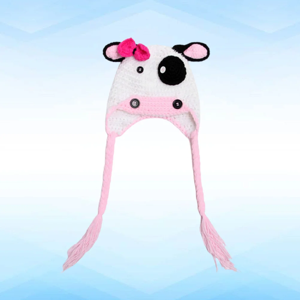 

Soft Comfortable Kids Cow Baby Hat Winter Warm Baby Woolen Cap Cute Outdoor Photo Prop Winter Kids Hat
