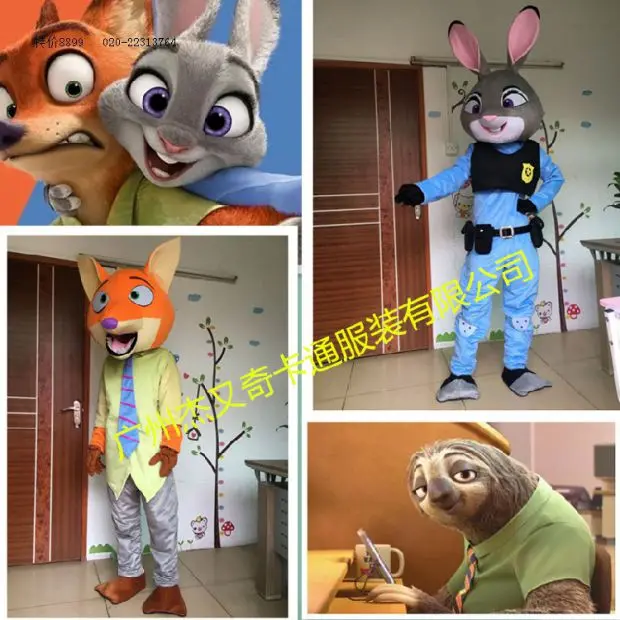 Cartoon Zootopia Cosplay Judy Rabbit Costume Mascot Set Adult Clothing Commercial Activity Advertising Costumes Christmas Gifts