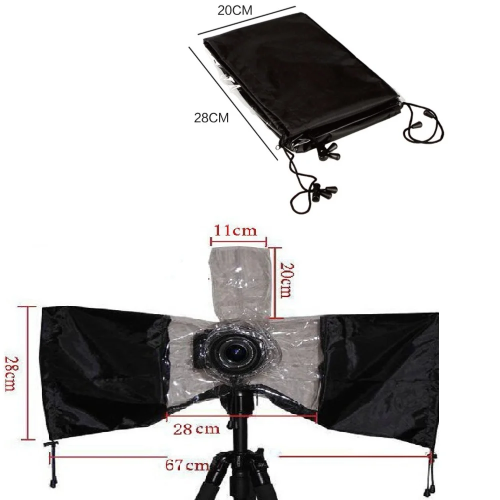 Waterproof Camera Rain Cover, Nylon DSLR Sleeve Protector with Hand Sleeves for Canon Nikon Sony, Fits Lens Up to 8" view 3