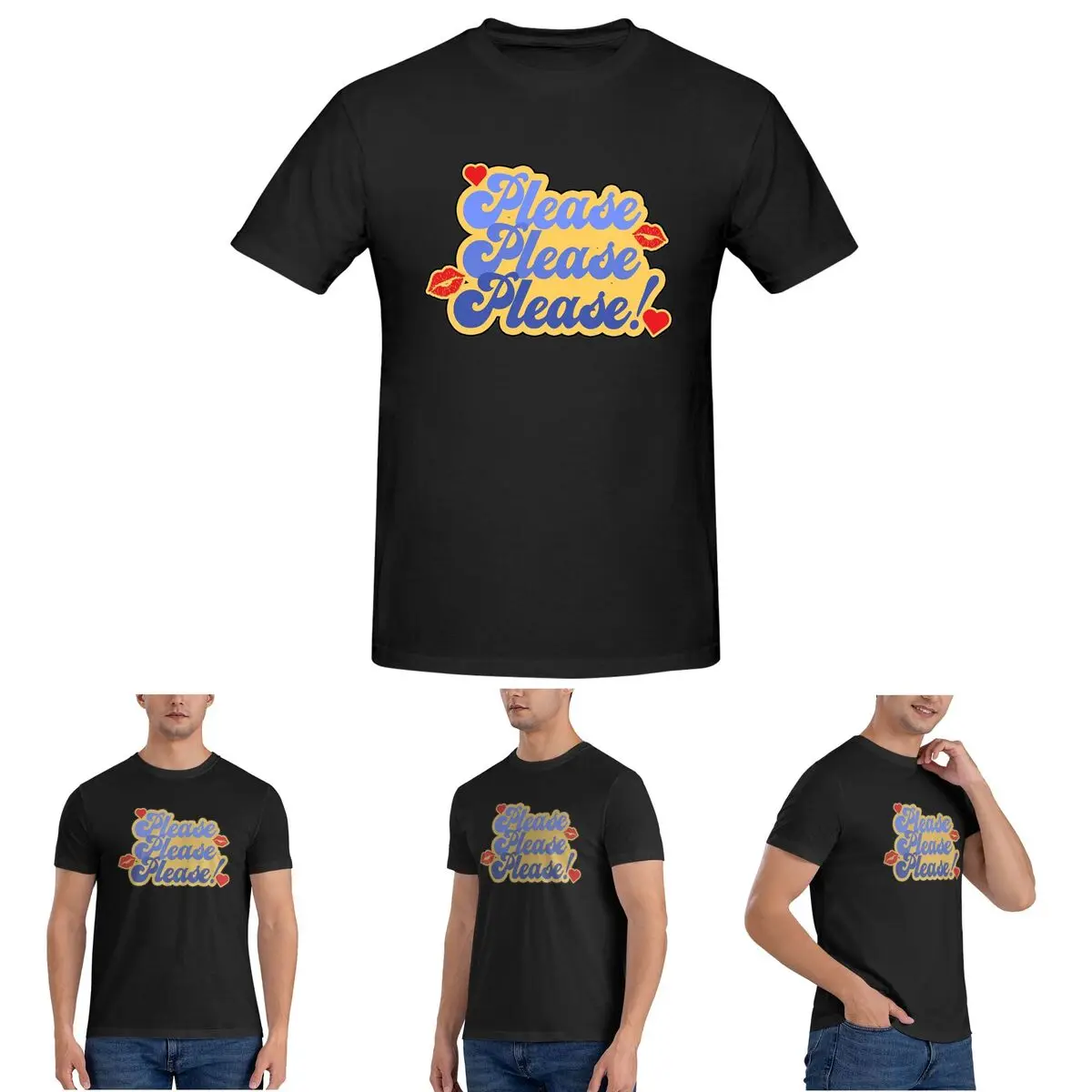 

Sabrina Carpenter Please Please Please T-Shirt for Men Cotton Oversized T Shirts Men's Short Sleeve Round Neck Clothes Tops