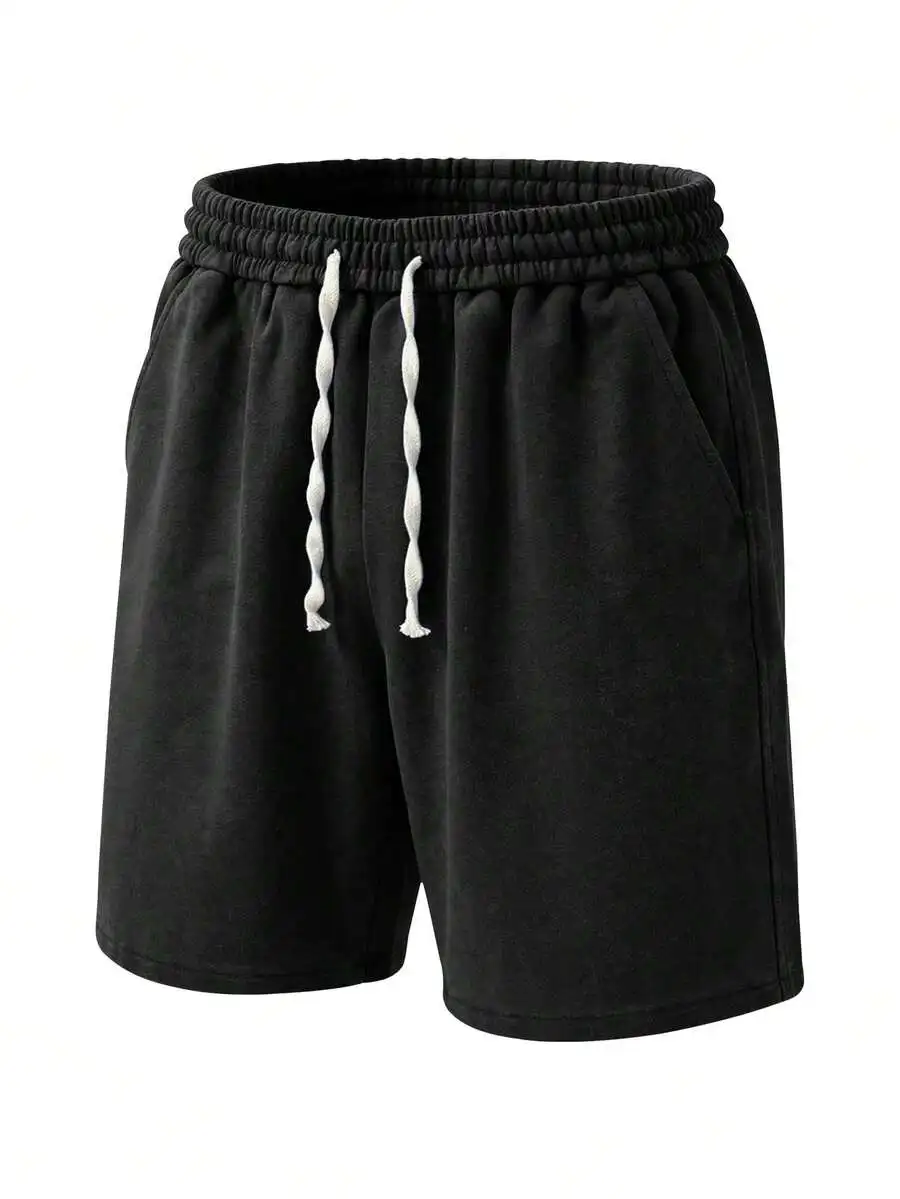 

Mens Athletic Casual 5 Inch Shorts Breathable Knit Fabric Elastic Waist Street Style