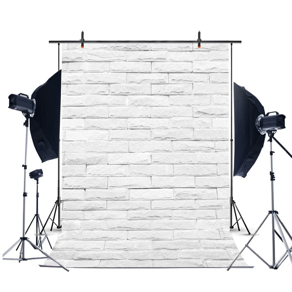 

Laeacco Photophone For Food White Brick Wall Vintage Baby Portrait Photography Backdrops Photo Backgrounds Birthday Photocall