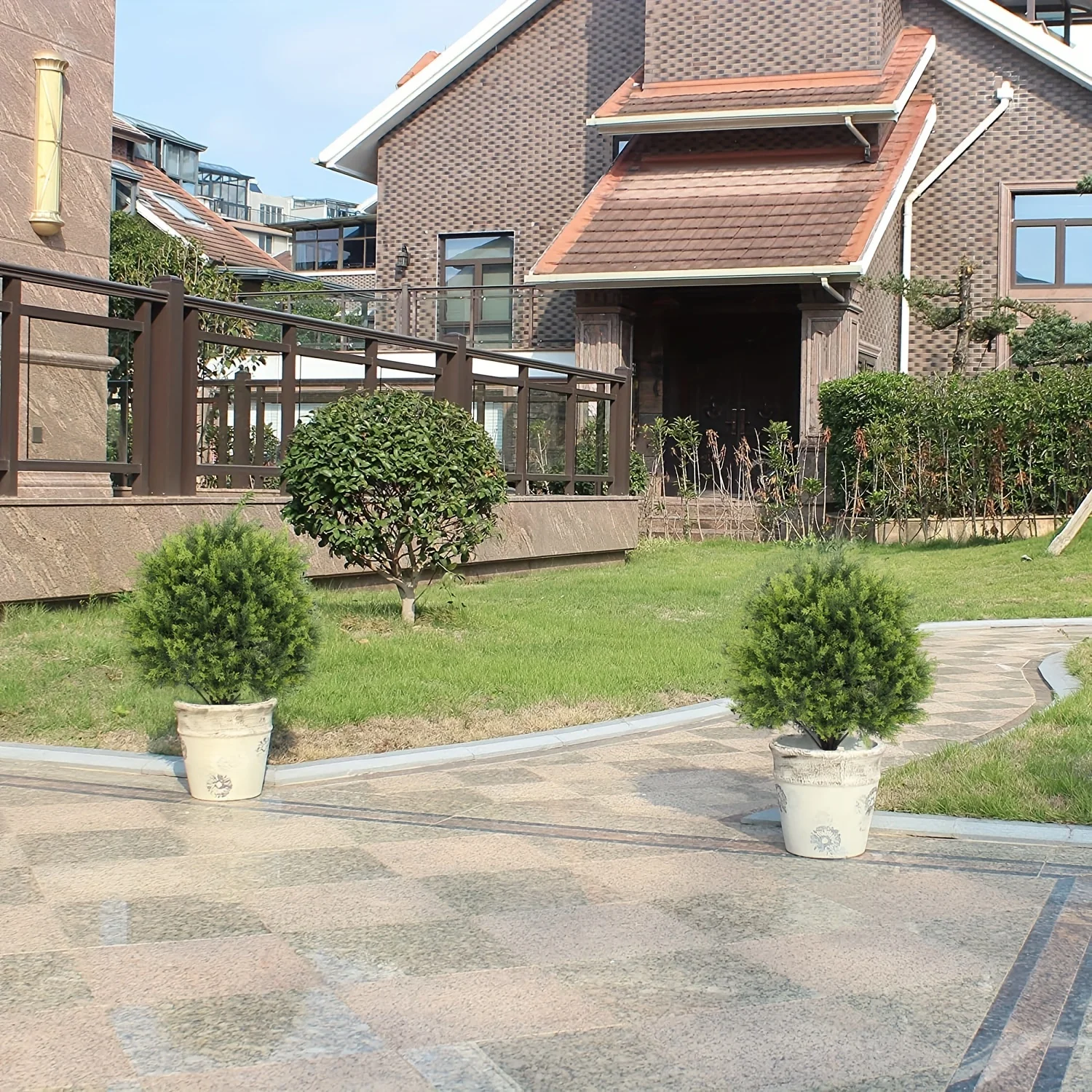 

Two Sets of Boxwood 2ft Simulation Trees, Suitable for Porch Decoration, Courtyard Decoration, Holiday Decoration, Interior Deco