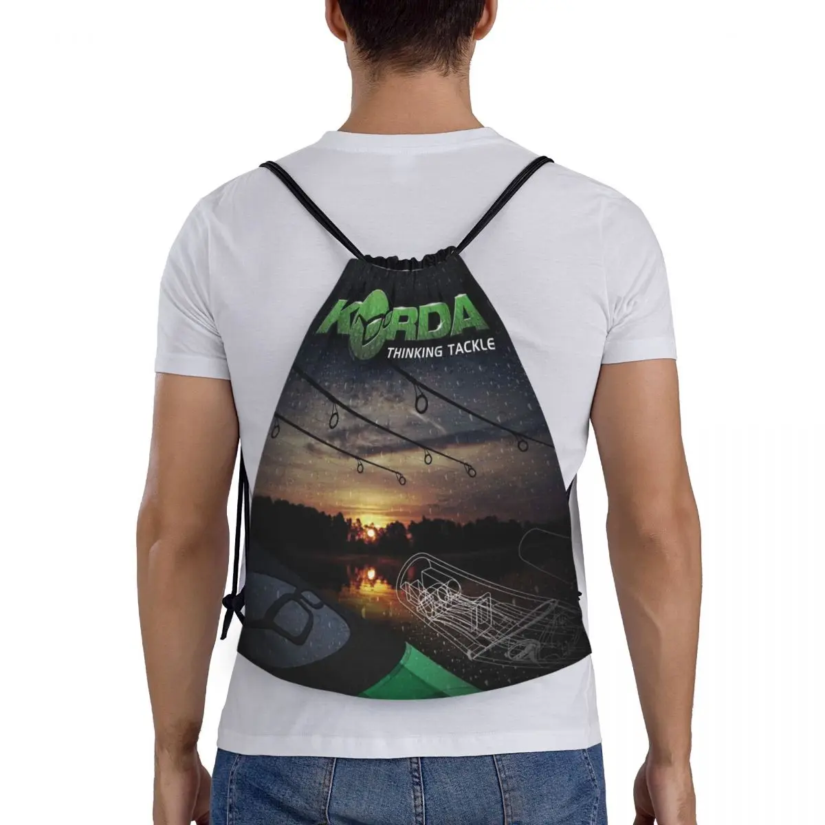 

Korda Fishing Logo (3) Backpacks Casual Portable Drawstring Bags Sports Bag Book Bags For Man Woman School