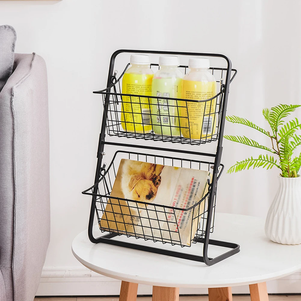 2-Tier Kitchen Storage Rack Multipurpose Metal Countertop Organizer Detachable Rustproof for Pepper Cooking Ingredients