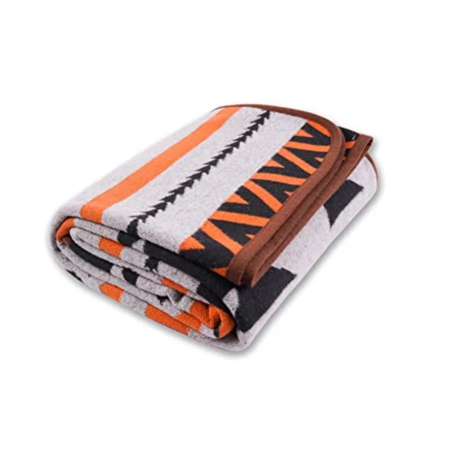 

Merino Wool Blanket - Warm Thick Washable 87" x 63" Large Throw for Outdoors Camping Couch Bed Travel - Super Soft Wool Blanket