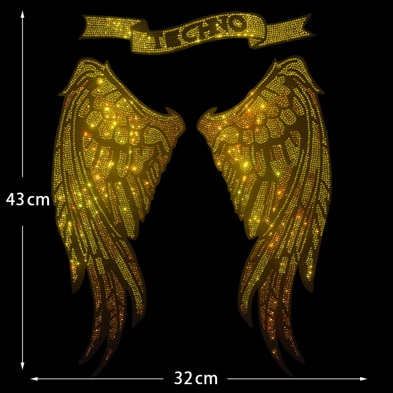 

High-quality diamond wing pattern ironing on T-shirts, jeans, hoodies and clothing accessories