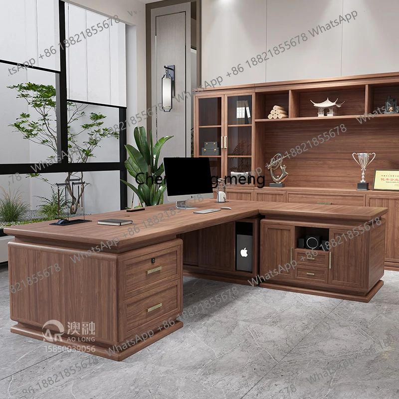 

Wooden Rectangle Office Desk Large Size Room Decor Vintage Professional Office Desk Accent Mesa Ordenador Space Saving Furniture