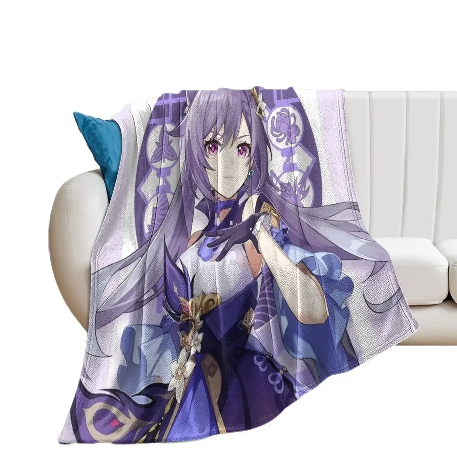 

Keqing Genshin Impact Throw Blanket Bed Fashionable Blankets Sofas Of Decoration Thins Blankets