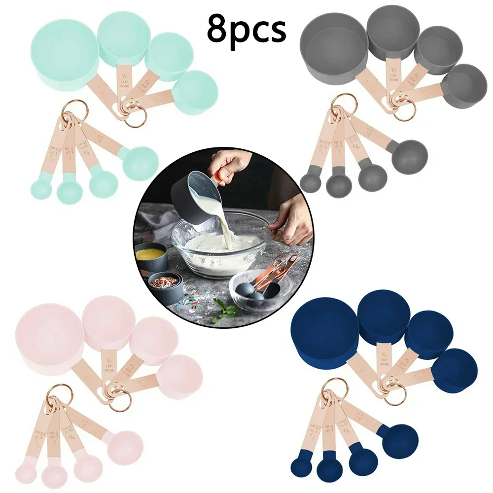 ALLGOOD 8Pcs/Set Kitchen Tools Measuring Spoons Set Teaspoon Coffee Sugar Scoop Cake Baking Measuring Cups Kitchen Cooking Bakin