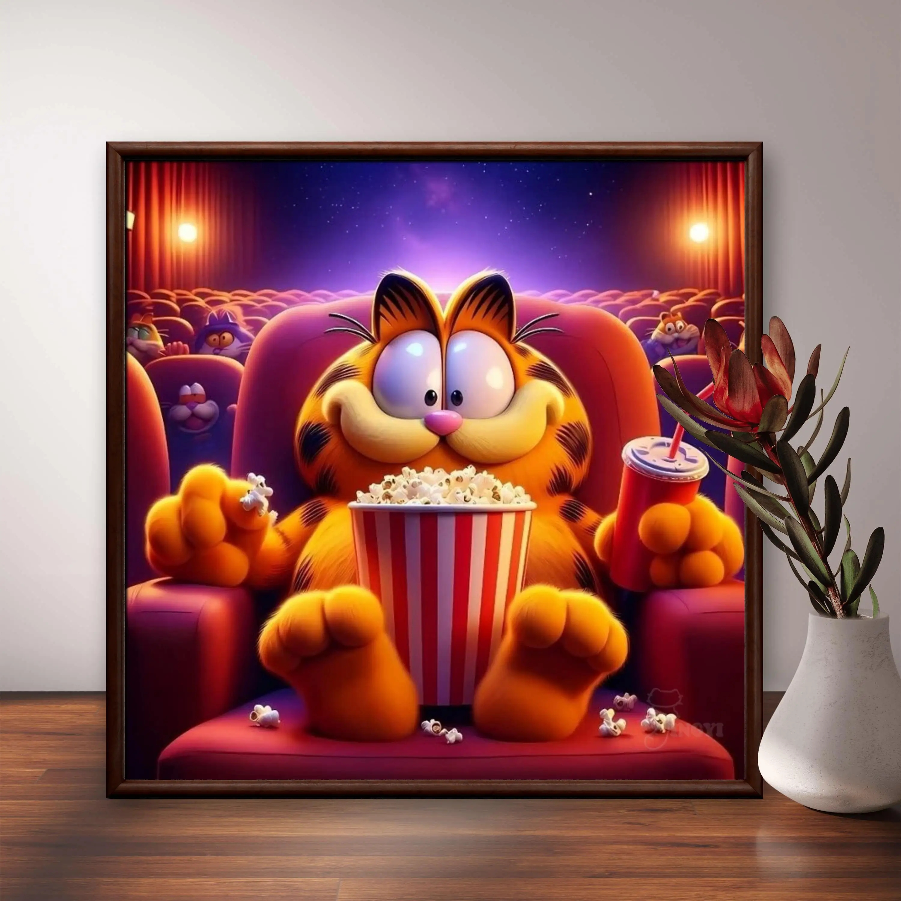 5D Vollrund-Diamantmalerei mit niedlichem Garfield-Cartoon-Motiv, DIY-Wanddekoration für Zuhause, ideales Kindergeschenk – Detail 2