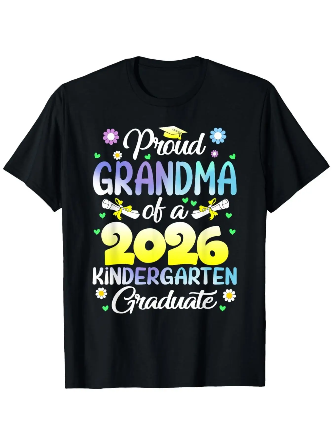 Men's Funny Proud Grandma of a 2026 Kindergarten Graduate T-Shirt - Ultra Soft Breathable Crew Neck Tee Suitable for Casual Wear
