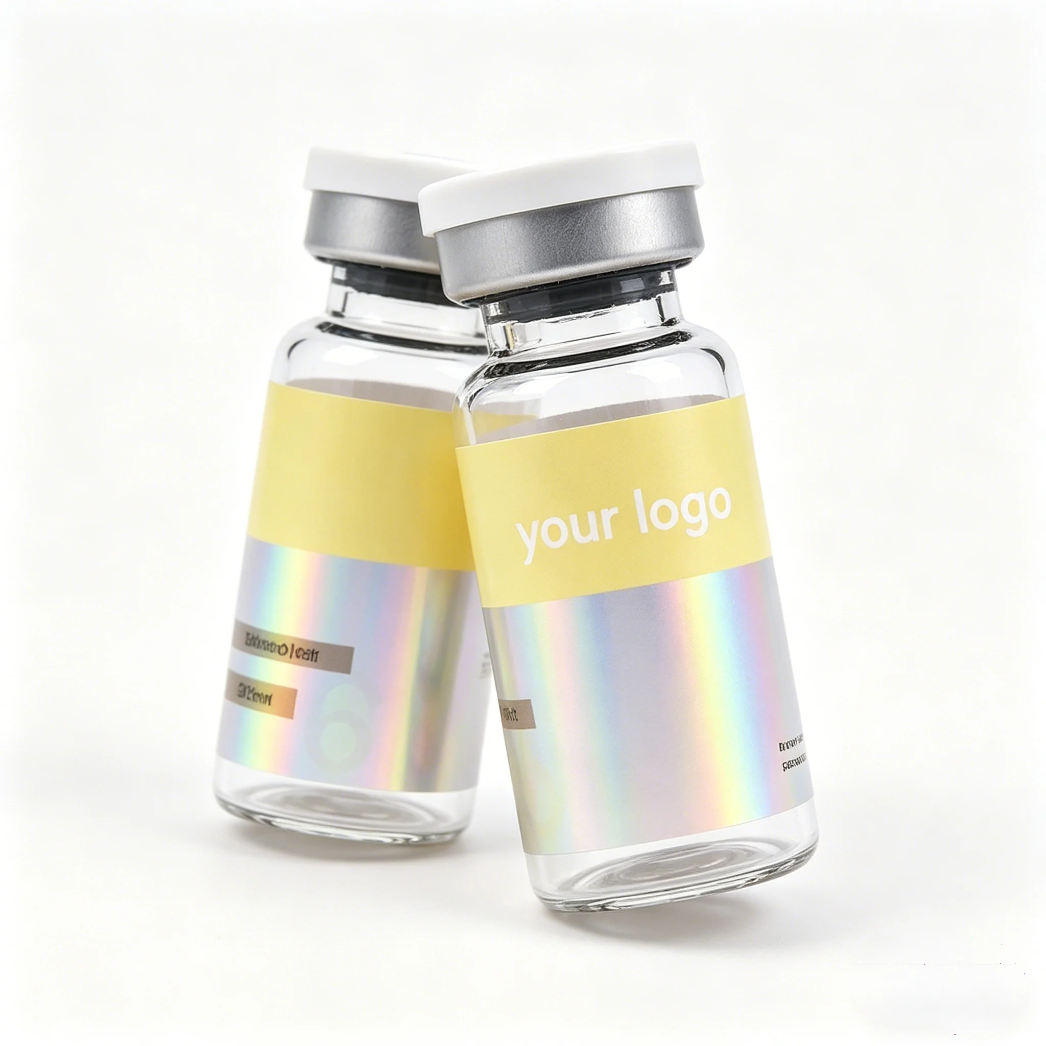 Holographic Laser Tamper Evident Stickers Custom Security Labels for Cosmetic Glass Vials