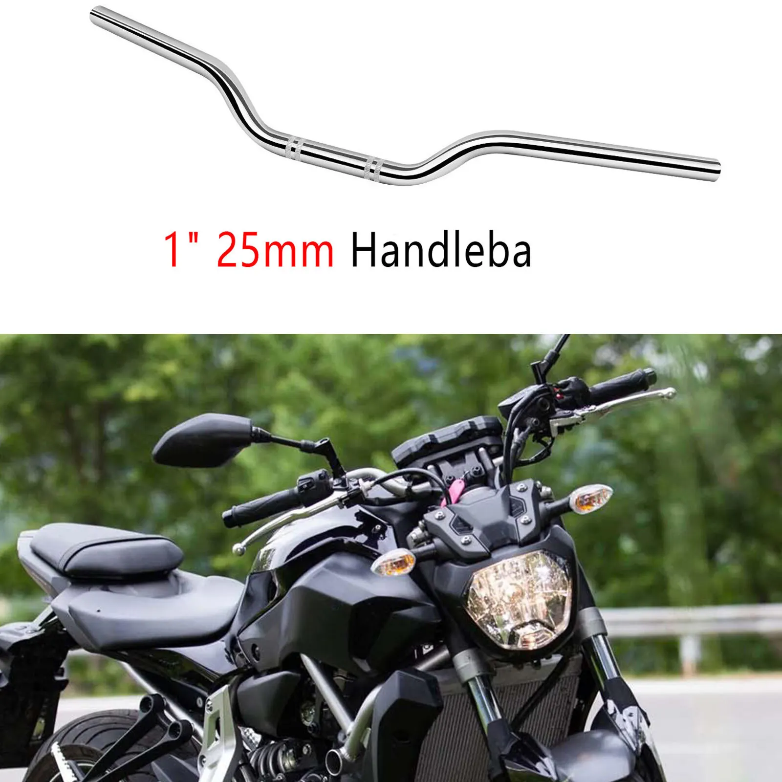 

Chrome Handlebars 1" 25mm motorcycle hand For Yamaha XVS Vstar 650 950 1100 1300