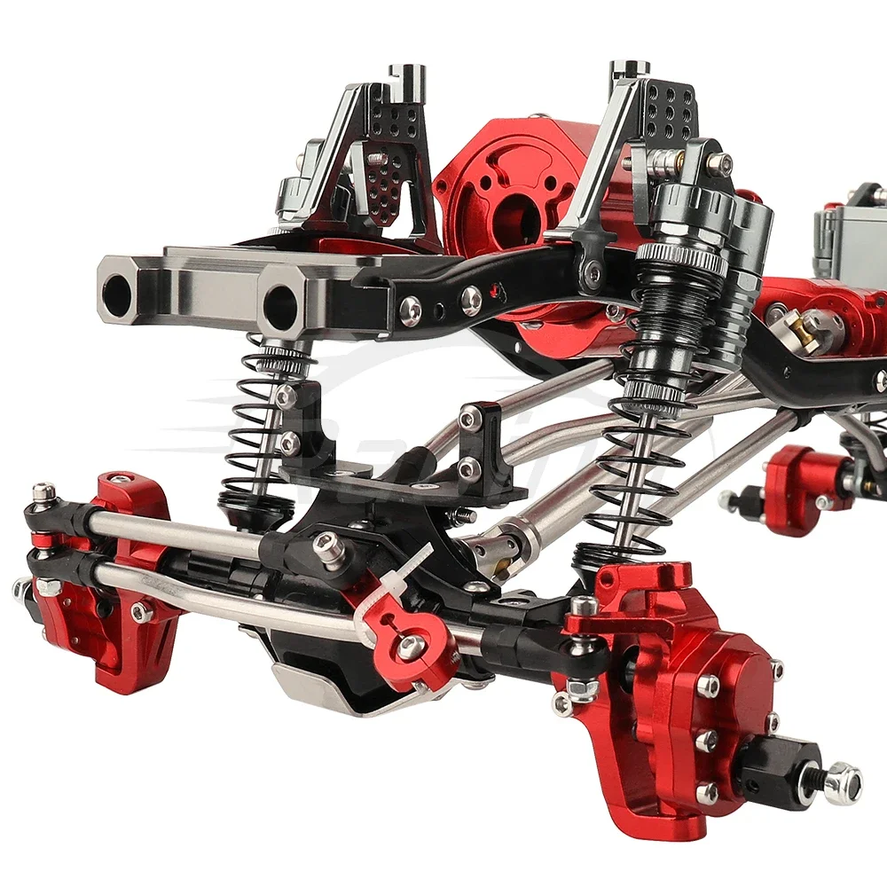 Całkowicie metalowa rama podwozia 6x6 do modelu samochodu 1/10 SCX10 II RC Symulacja wspinaczki Zestaw do modernizacji samochodu Części z osiami