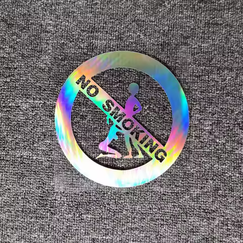 Car Stickers No Smoking Funny Reflective Decoration For Corolla Fuel Tank Cap Auto Windshield Trunk Bumper Motorcycles