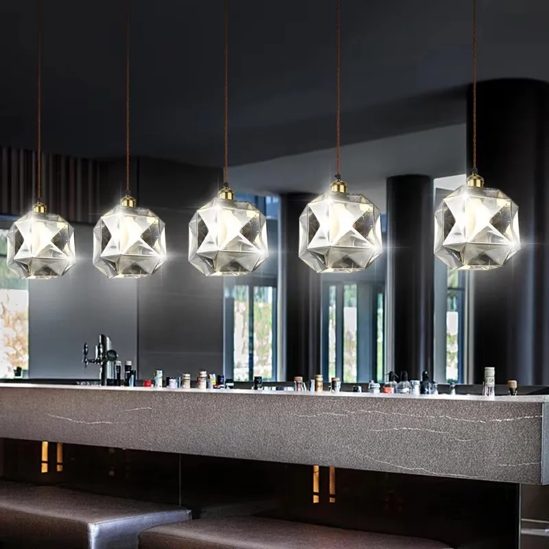 Moderne diamanten hanglamp woonkamer kroonluchter creatieve restaurantverlichting gepersonaliseerde woondecoratie