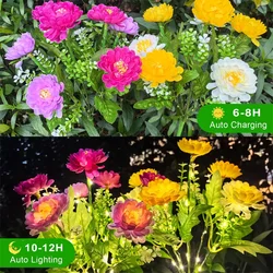 Outdoor Solar Simulation Snow Lotus Flower Lights 7 Heads Waterproof Lamp For Patio Lawn Garden Holiday Party Decoration Flower