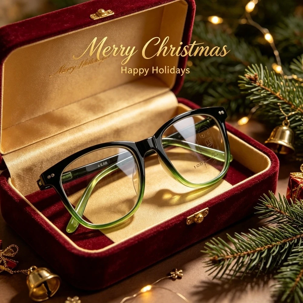 1 pair of American retro gradual change texture square men's reading glasses, 3 in 1, suitable for business office, family reading, daily travel, Christmas and Halloween gifts, random colors