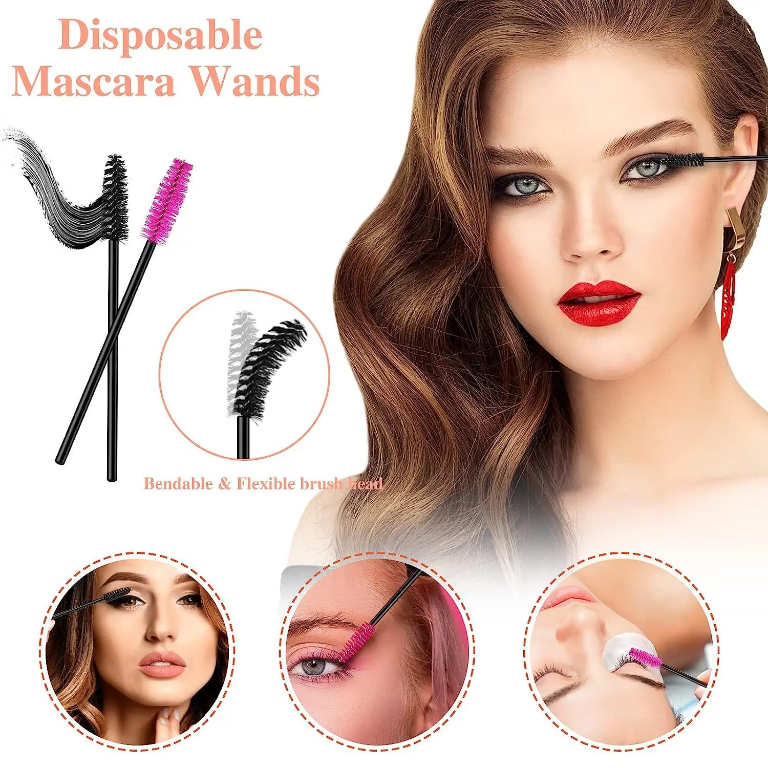 234Pcs Set Makeup Tool Set Disposable Eyelash Brushes Eyebrow Brushes Lip Brushes Powder Puff Color Palette