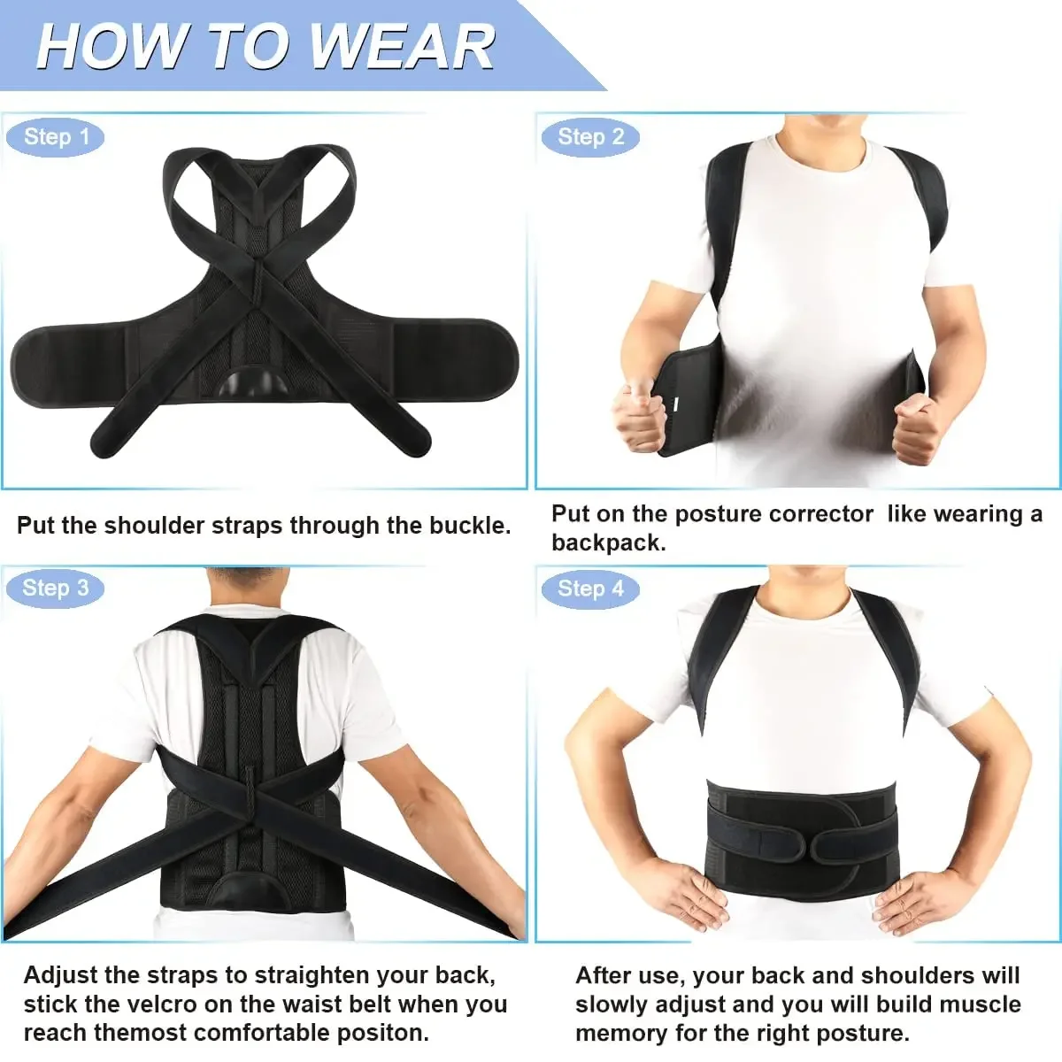 Back Brace Posture Corrector for Women and Men, Back Straightener Posture Corrector, Lumbar Support Shoulder Posture Support