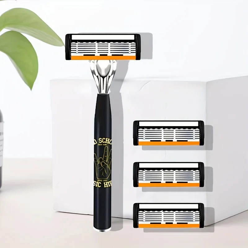 1 عرقوب مع 3/6/12 شفرات الحلاقة الكلاسيكية 6 طبقة الحلاقة الآمنة للرجال الحلاقة وإزالة الشعر شفرات الحلاقة ماكينة حلاقة يدوية