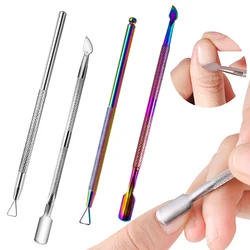 1pcs Stainless Steel Cuticle Pusher Dead Skin Push Remover For Pedicure UV Gel Polish Remover Cleaner Scraper Nail Care Tools