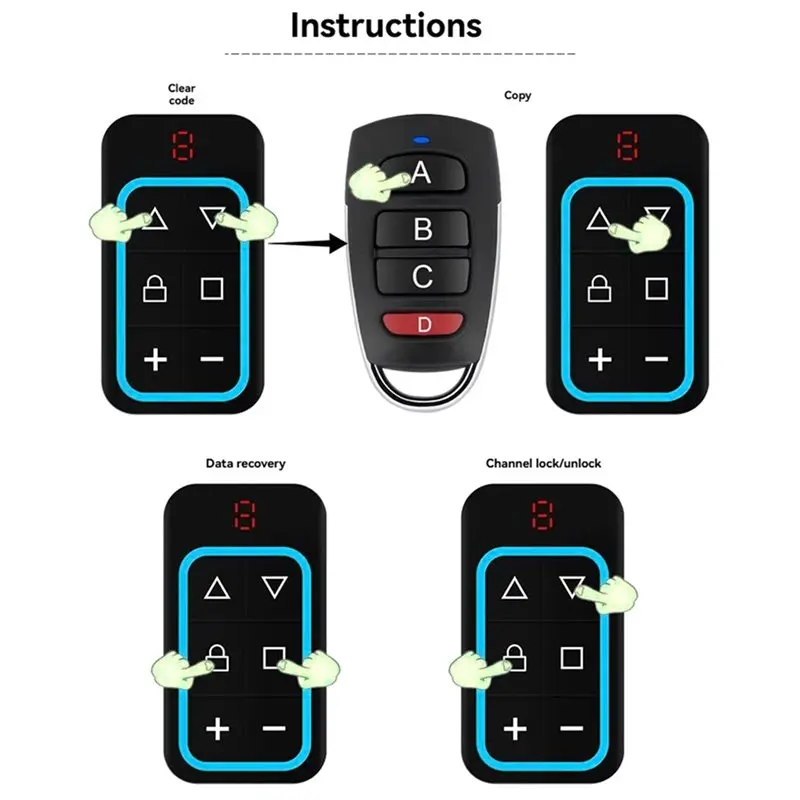【THANKSGIVING DAY】Gate Key Duplicator Clone Universal Garage Remote Control Garage Door Controller Multi-Frequency 8 Channels