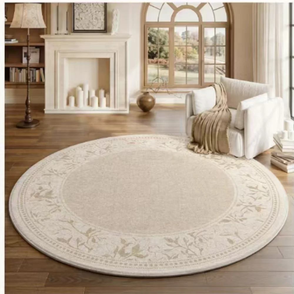 VIKAMA Round Coffee Table Blanket Bedroom Bedside Study Armchair Hanging Basket Computer Chair Flannel Carpet Home Decoration
