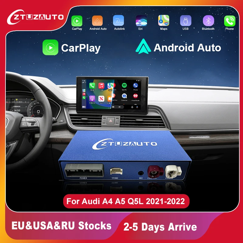 

Беспроводной CarPlay Android Auto для Audi A4 A5 Q5L MIB3 2021-2022, с зеркальной связью, навигация AirPlay, функции воспроизведения автомобиля